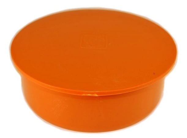 Заглушка короткая ПП канализационная DN 110 (2,7) рыжая МультиМирПласт