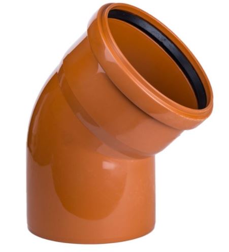 Отвод 30° ПП канализационный DN 110 (2,7) рыжий МультиМирПласт