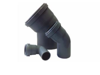 Отвод 45° ПП канализационный DN 32 (1,8) серый МультиМирПласт