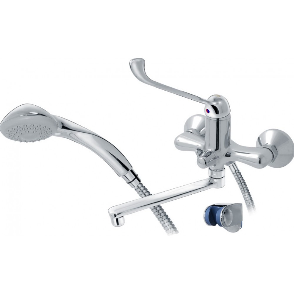 Смеситель Varion локтевой для ванны-раковины с керамическим переключателем NEXT, плоский излив 180 мм