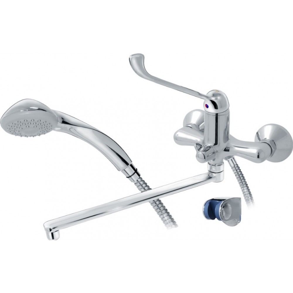 Смеситель Varion локтевой для ванны-раковины с керамическим переключателем NEXT, плоский излив 400 мм