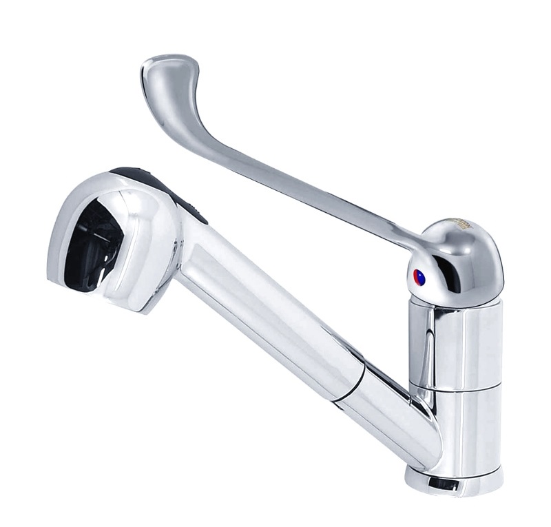 Смеситель Varion локтевой для кухонной мойки с выдвижной лейкой