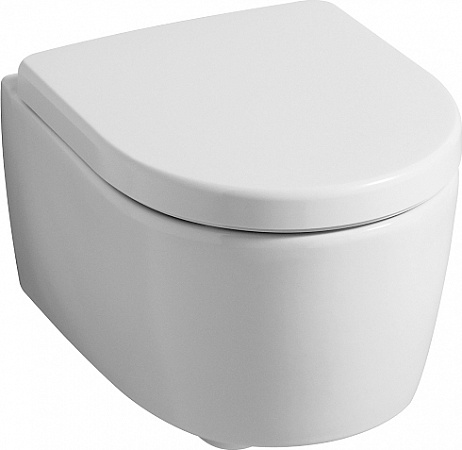 Подвесной унитаз Geberit iCon, закрытая форма, Rimfree, T=49см, цвет Белый