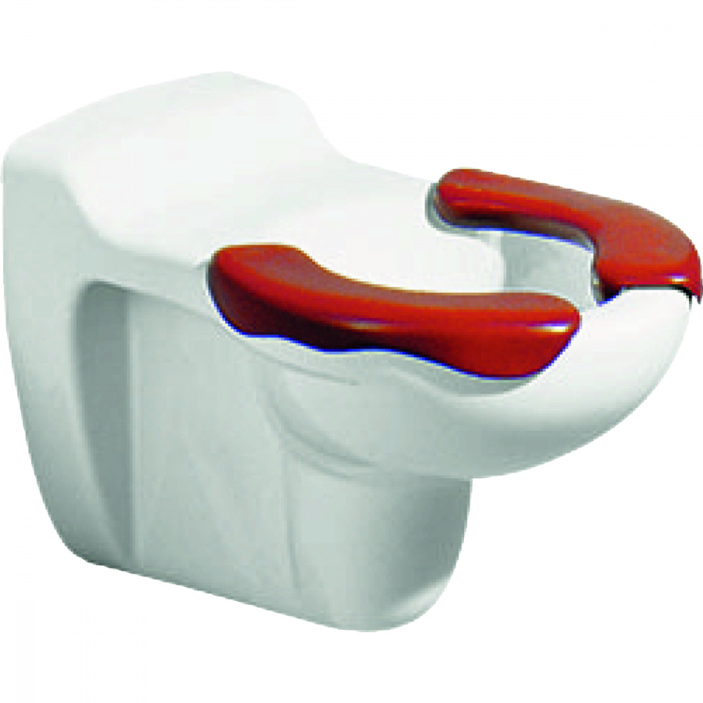 Детский подвесной унитаз Geberit Bambini, с накладками для сиденья, T=53.5см, цвет Белый / Красный кармин