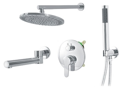 Смеситель Varion для душа с керамическим переключателем в монтажном коробе, с душевым гарнитуром LUX