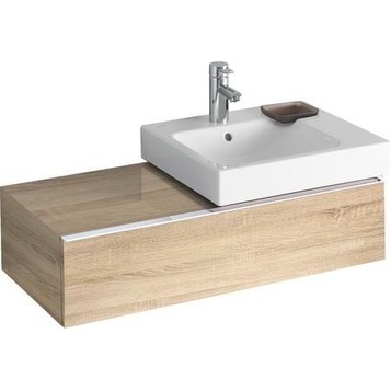 Шкафчик для раковины Geberit iCon с одним выдвижным ящиком и полкой, 89×24×47,7 см, древесная структура