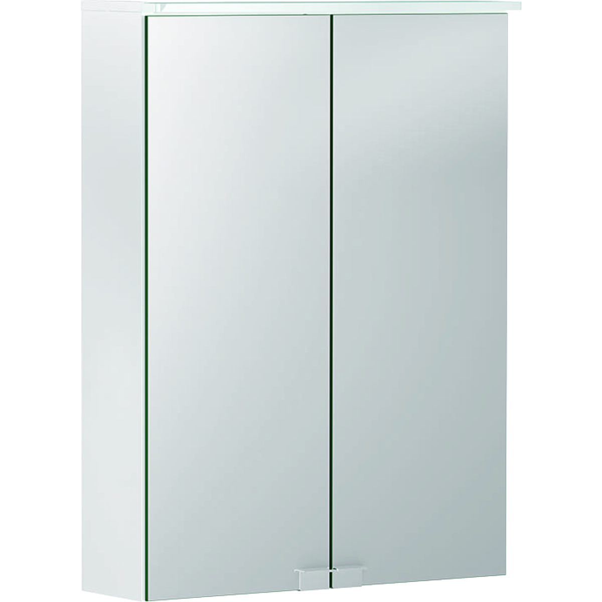 Зеркальный шкаф с подсветкой Geberit Option Basic, две двери, 50×67,5×14 см, белый