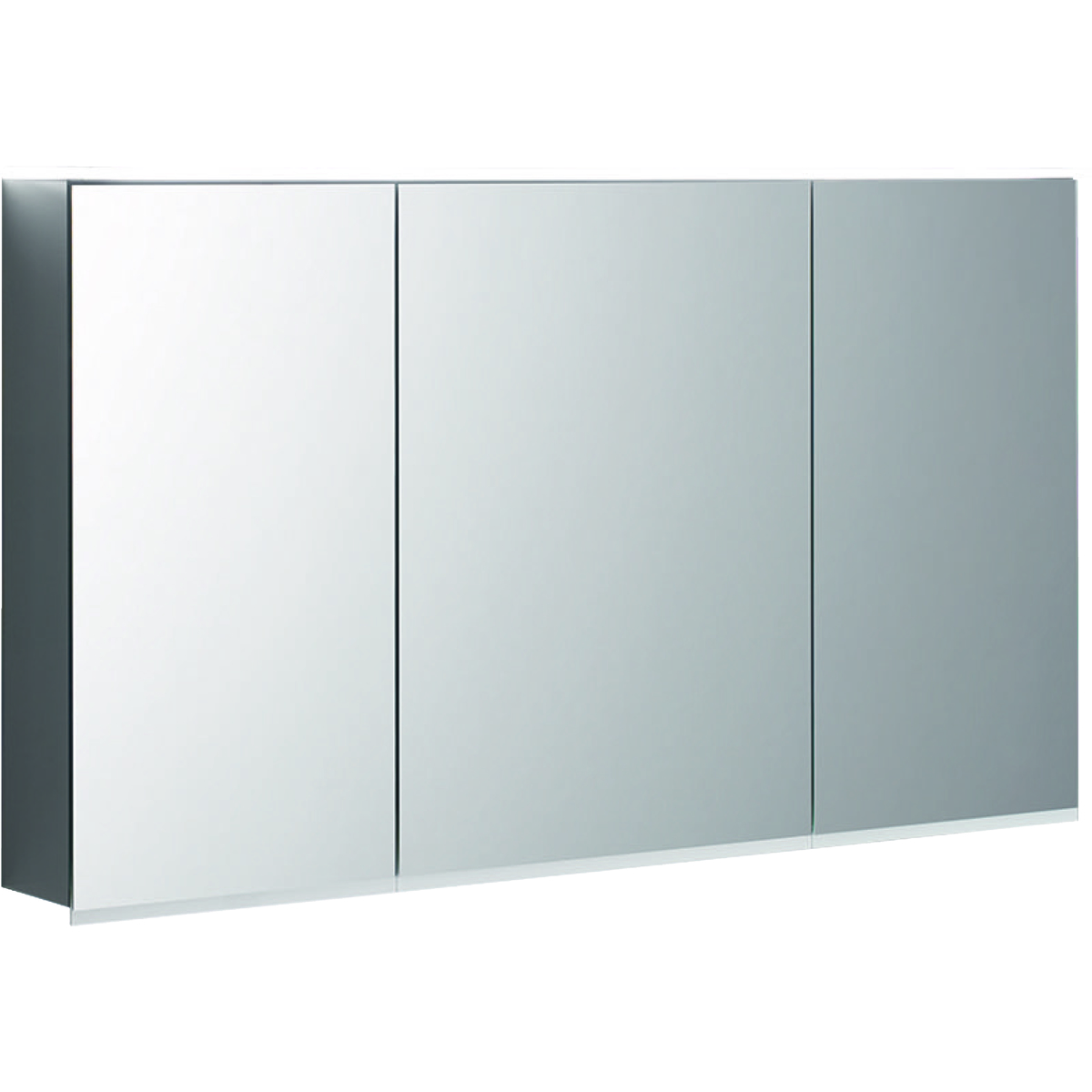 Зеркальный шкаф с подсветкой Geberit Option Plus, три двери, 120×70×17,2 см, серебристый