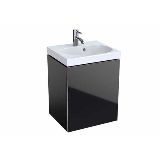 Шкафчик для раковины Geberit Acanto, с одной дверью и сифоном, 44,5×53,5×37 см, черный
