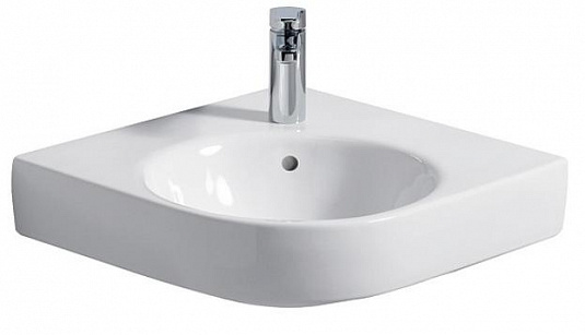 Угловая раковина Geberit Renova Compact, 69,5×61,5 см, белая