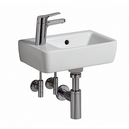 Раковина Geberit Renova Compact с укороченным вылетом, 40×15×25 см, белая