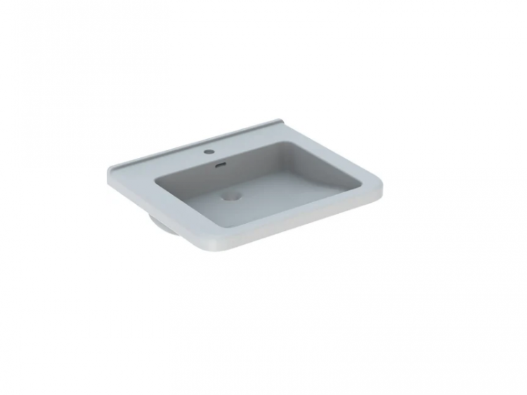 Раковина Geberit Renova Comfort Square, без отверстия для смесителя и перелива, 60×55 см, белая