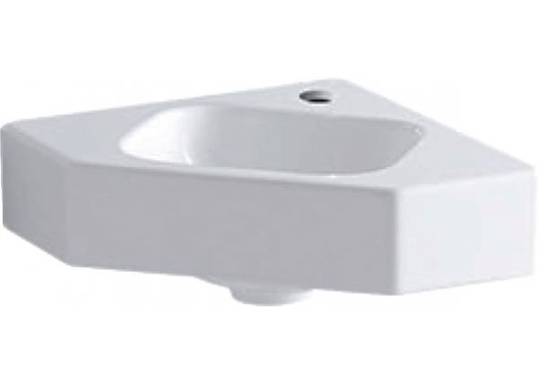 Раковина Geberit iCon, отверстие под смеситель по центру, перелива нет, 46×33 см, белая