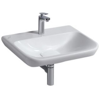 Раковина Geberit myDay, отверстие под смеситель по центру, без перелива, покрытие KeraTect, 60×48 см, белая