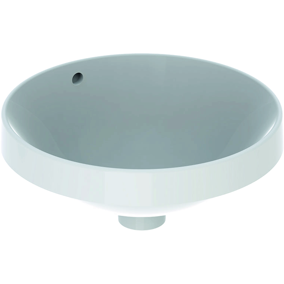 Раковина Geberit VariForm встраиваемая в столешницу круглой формы, без отв. под смеситель, с отв. для перелива, D=40 см, белая