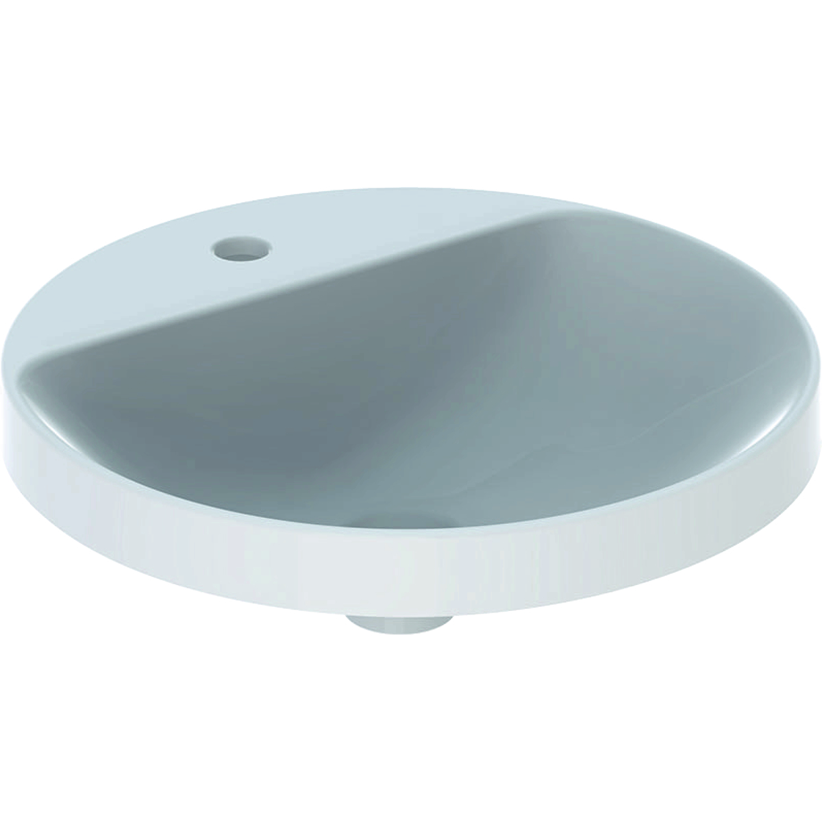 Раковина Geberit VariForm встраиваемая в столешницу круглой формы, без отверстия под смеситель, с отв. для перелива D=48 см, белая