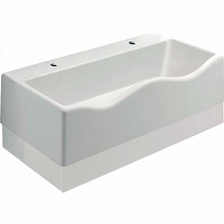 Раковина Geberit Bambini, прямоугольной формы, отв. под смеситель (левое и правое), без перелива 90×41,5 см, белый