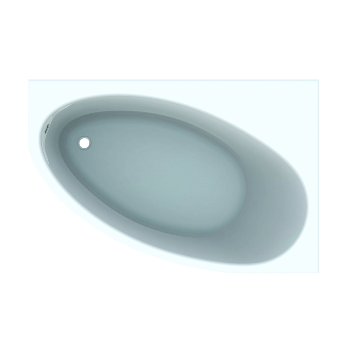 Ванна акриловая Geberit Renova, асимметричная, выход (левая), 150x100 см, белая