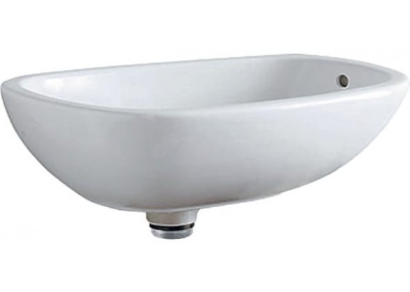 Раковина накладная Geberit Citterio, со сливным клапаном, без отверстия под смеситель, без перелива, KeraTect, 56×40 см, белая