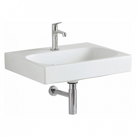 Раковина Geberit Citterio, с отверстием под смеситель по центру, без перелива, KeraTect, 60×50 см, белая