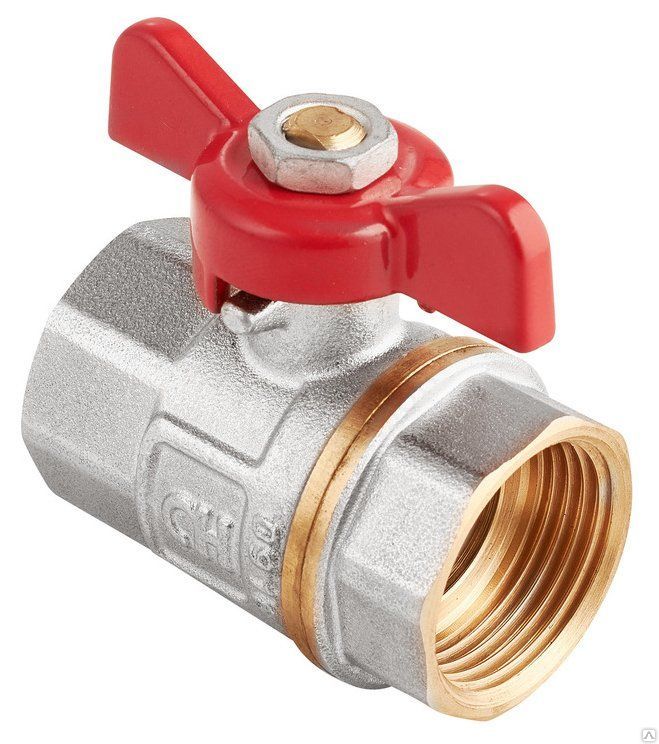 Кран шаровый латунный с ручкой-бабочкой, ВР/ВР (БГГ) DN 1/2" PN 25 MVI AquaHit