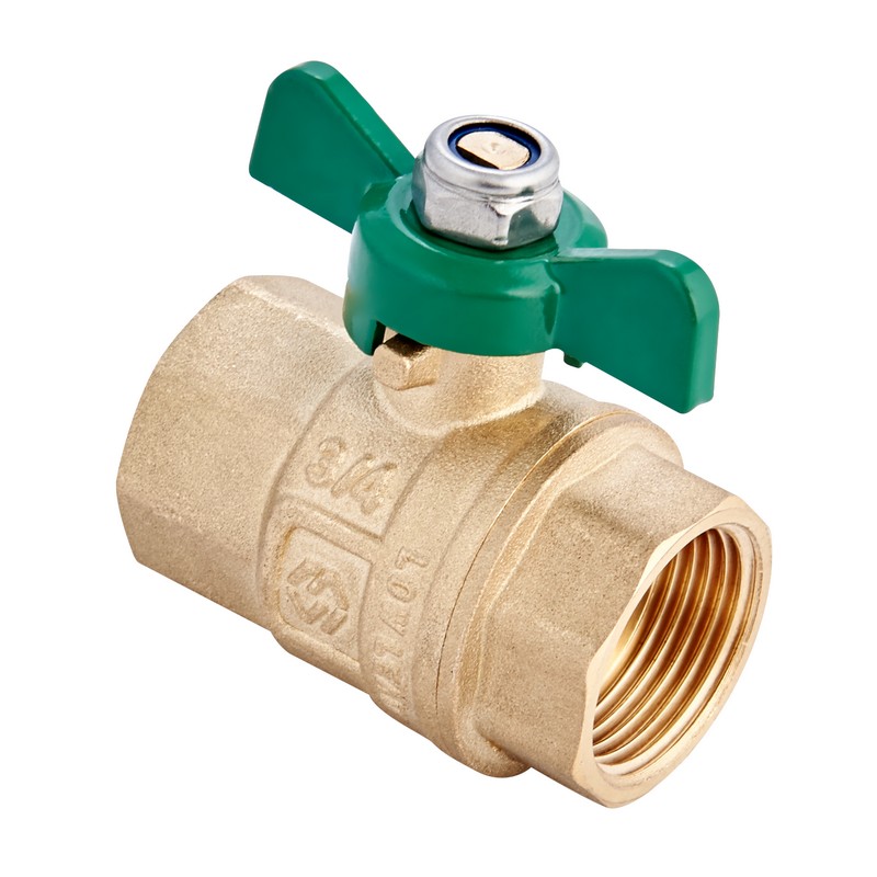 Кран шаровый латунный с ручкой-бабочкой, ВР/ВР (БГГ) DN 1/2" PN 40 MVI 'H2O'