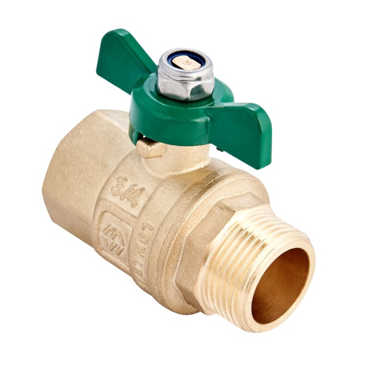 Кран шаровый латунный с ручкой-бабочкой, ВР/НР (БГШ) DN 1/2" PN 40 MVI 'H2O'
