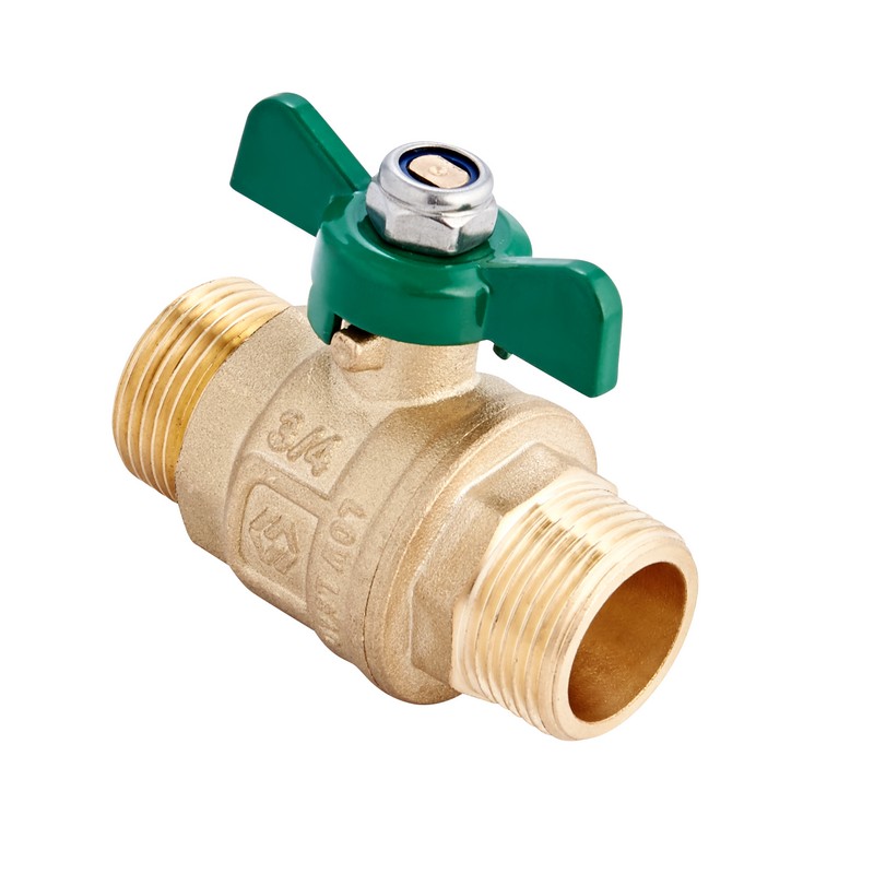 Кран шаровый латунный с ручкой-бабочкой, НР/НР (БШШ) DN 1/2" PN 40 MVI 'H2O'