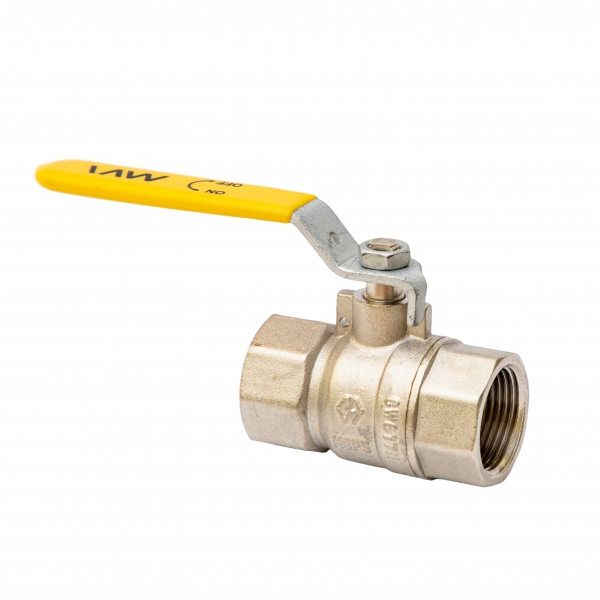 Кран шаровый латунный газовый с ручкой, гайка-гайка (РГГ) DN 1/2" PN 25 MVI