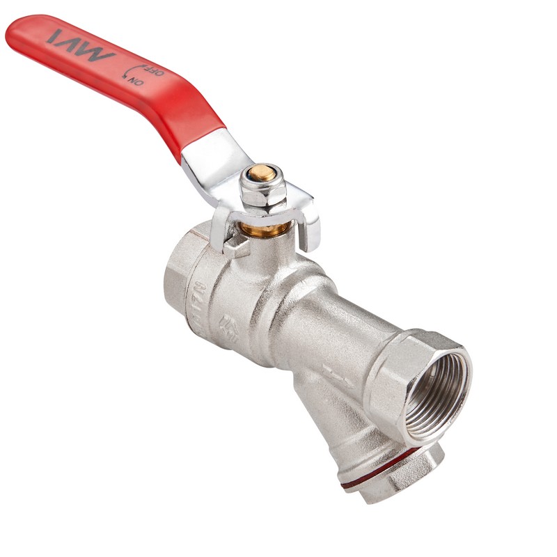 Кран шаровый полнопроходной с фильтром и ручкой DN 1/2" PN 25 MVI