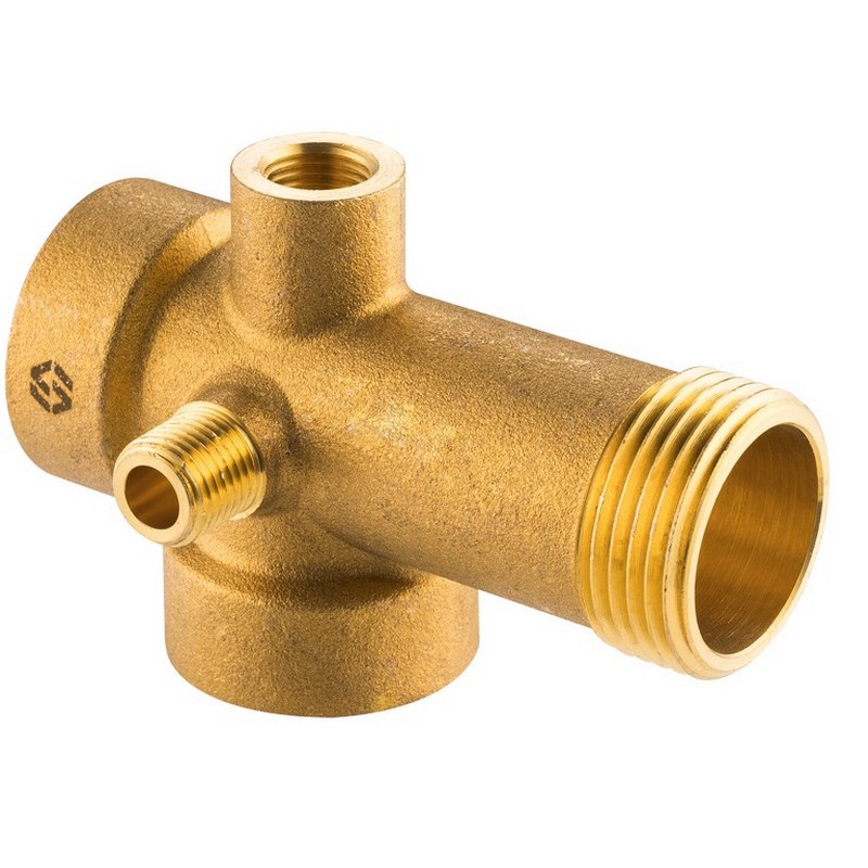 Пятиходовой переходник для насосной станции DN 1"x1"x1"x1/4"x1/4"x92 мм PN 16 MVI