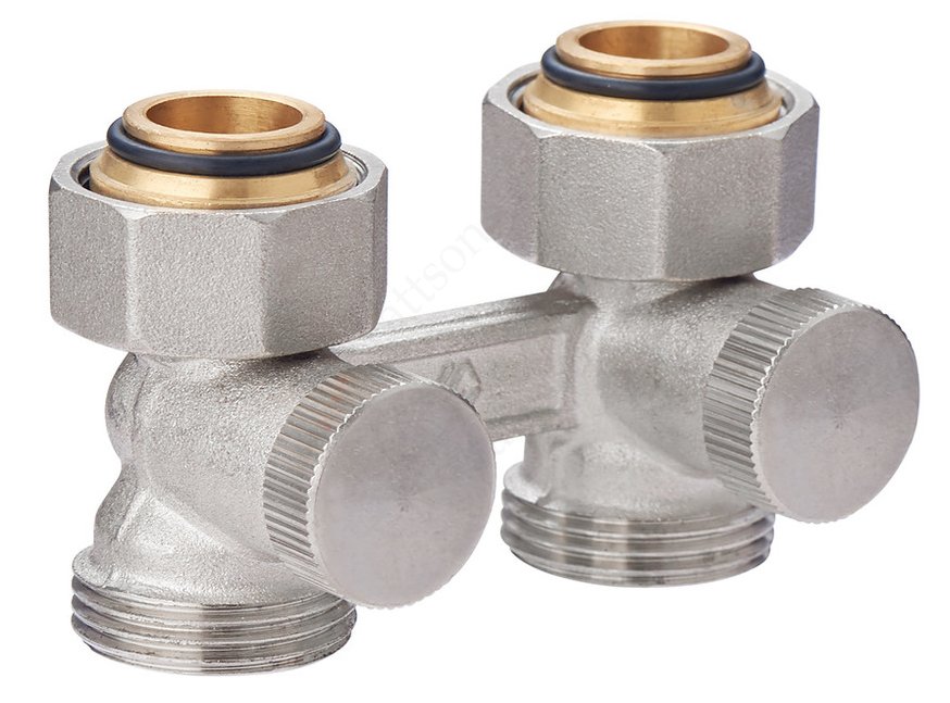 Узел нижнего подключения прямой для двухтрубных систем вентильного типа DN 3/4"x3/4" MVI