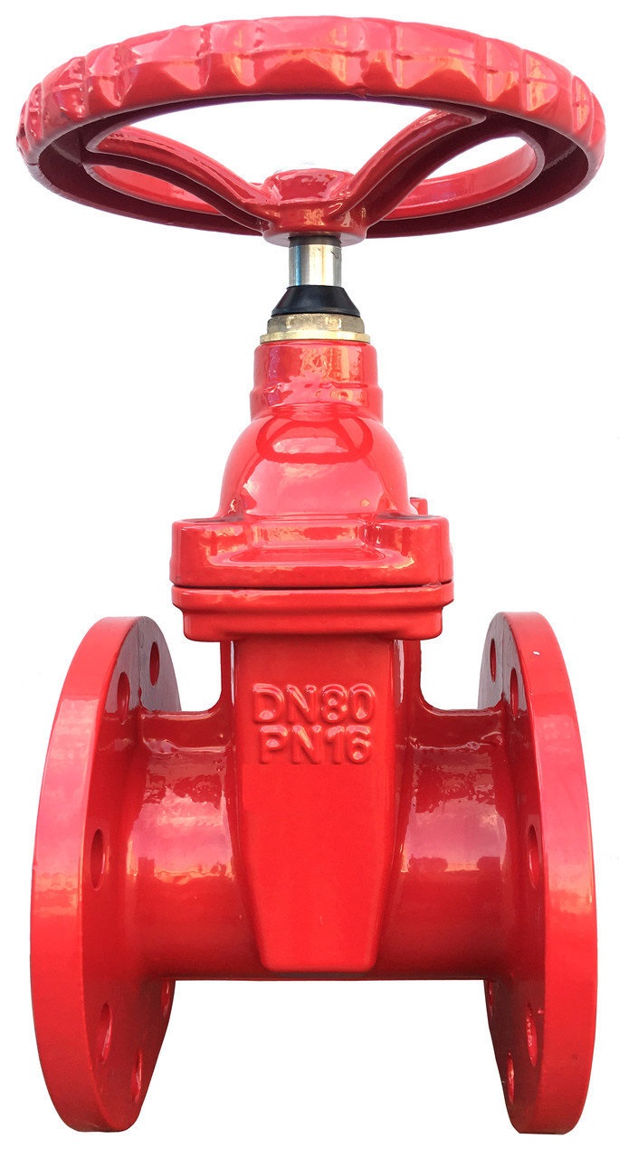 Задвижка чугун 30ч39р аналог МЗВ обрезиненный клин гайка чугун, шток сталь Ду 50 Ру16 фл Китай