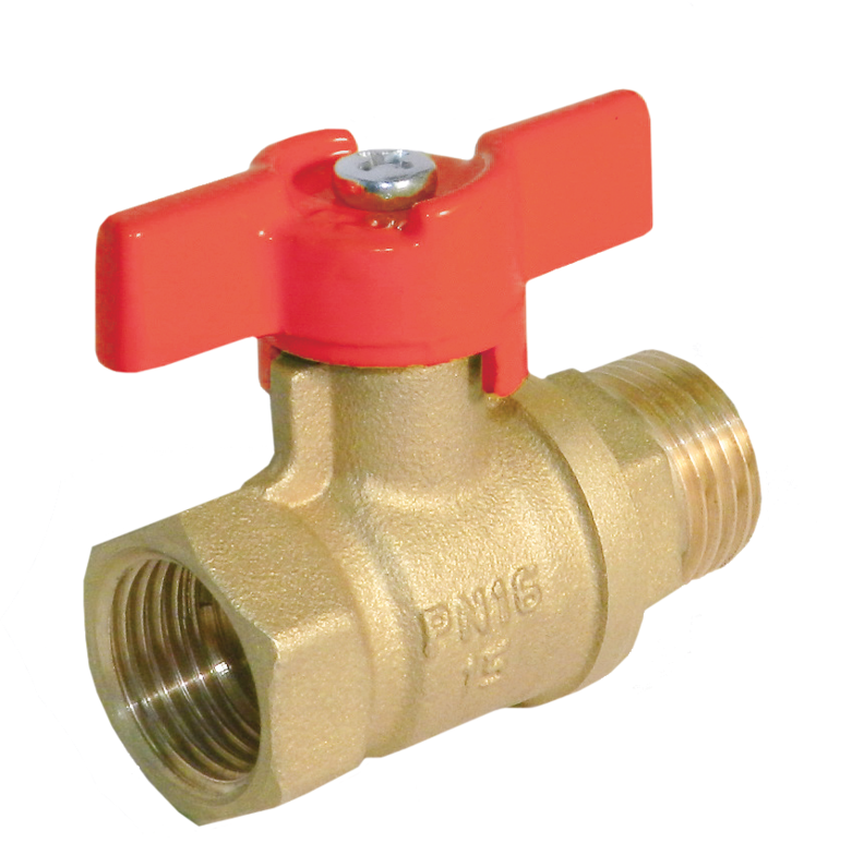 Кран шаровый 11б27п1 Ру16 Ду15 бабочка, муфта-штуцер