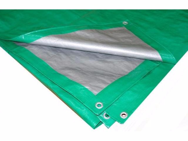 Тент п/э 2 x 3 м (120 г/кв.м.) светло-зеленый/серебро