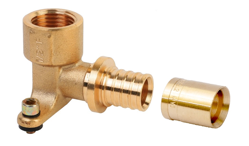 Угольник аксиальный настенный с ВР и гильзой DN 16 х 1/2" MVI Premium