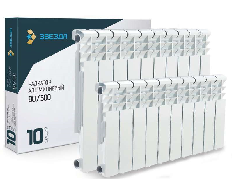 Радиатор алюминиевый 80/500 ЗВЕЗДА 1 секция