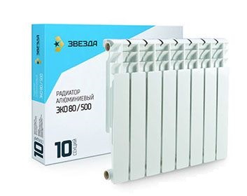 Радиатор алюминиевый ЭКО 80/500 ЗВЕЗДА 1 секция