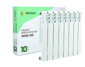 Радиатор биметаллический ЭКО 80/500 ЗВЕЗДА 1 секция