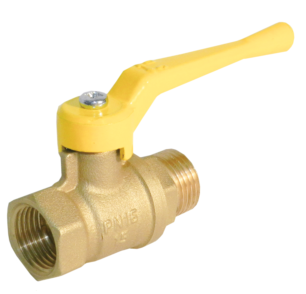 Кран шаровой 11Б27п А11 (газ) DN15 PN40 вр/нр "рычаг" БАЗ