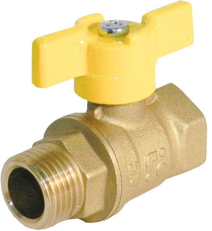 Кран шаровой 11Б27п А11 (газ) DN15 PN40 вр/нр "бабочка" БАЗ