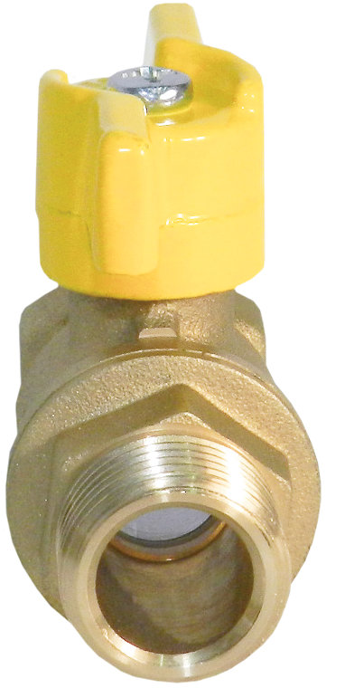 Кран шаровой 11Б27п А11 (газ) DN15 PN40 вр/нр "бабочка" БАЗ