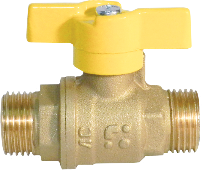 Кран шаровой 11Б27п А12.1 (газ) DN15 PN40 нр/нр "бабочка" БАЗ