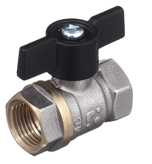 Кран шаровой 11Б27п1 А30 (никель) DN15 PN 40 вр/вр "бабочка" БАЗ