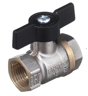 Кран шаровой 11Б27п1 А30 (никель) DN15 PN 40 вр/вр "бабочка" БАЗ