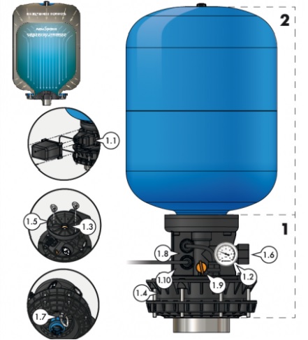 Комплексное решение автоматизации "КРОТ" Гидроаккумулятор 24 ДЖИЛЕКС