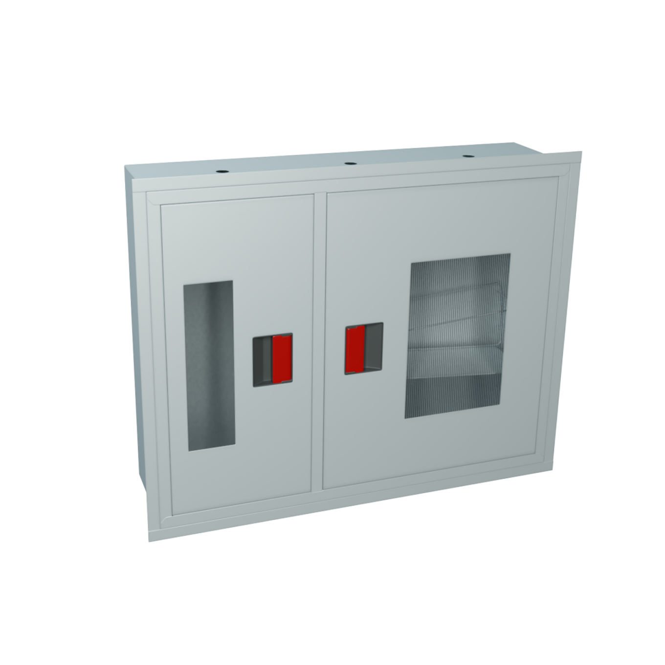 ШПК-315 ВОБ Пожарный шкаф для пожарного крана ЕВРО 51/66мм встроенный открытый белый